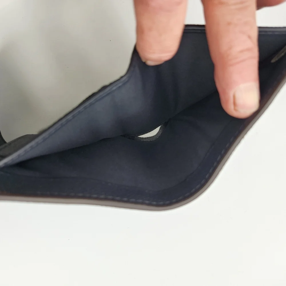 Coach Electric Blue Crossgrain Leather Wallet Tri Fold - Picture 6 of 6